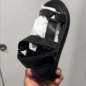 Abercrombie & Fitch Black Leather Sandals